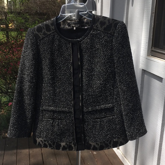 Elie Tahari mixed media jacket - Picture 5 of 14